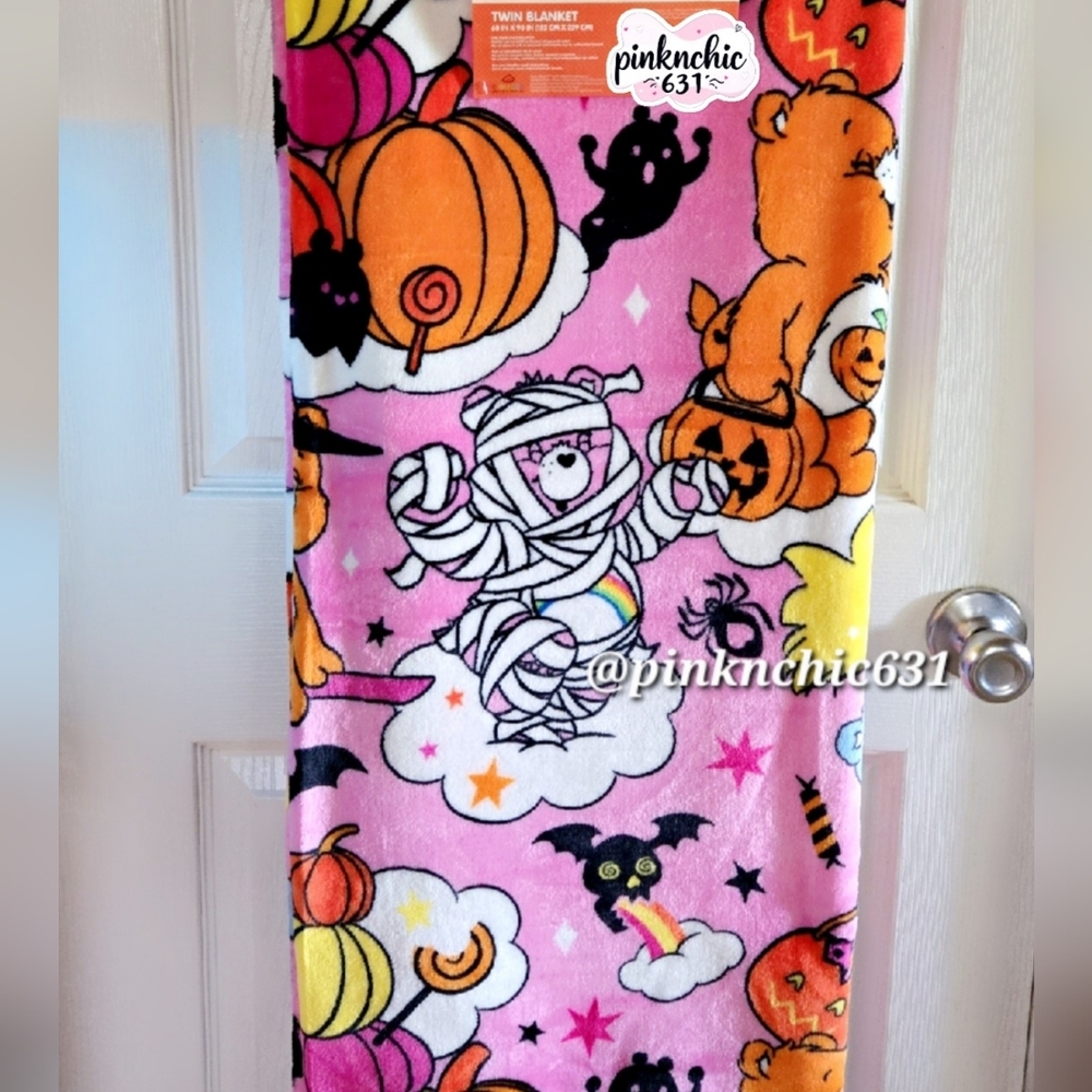Viral Care Bears Purple Halloween Throw  Blanket Plush Twin Mummy